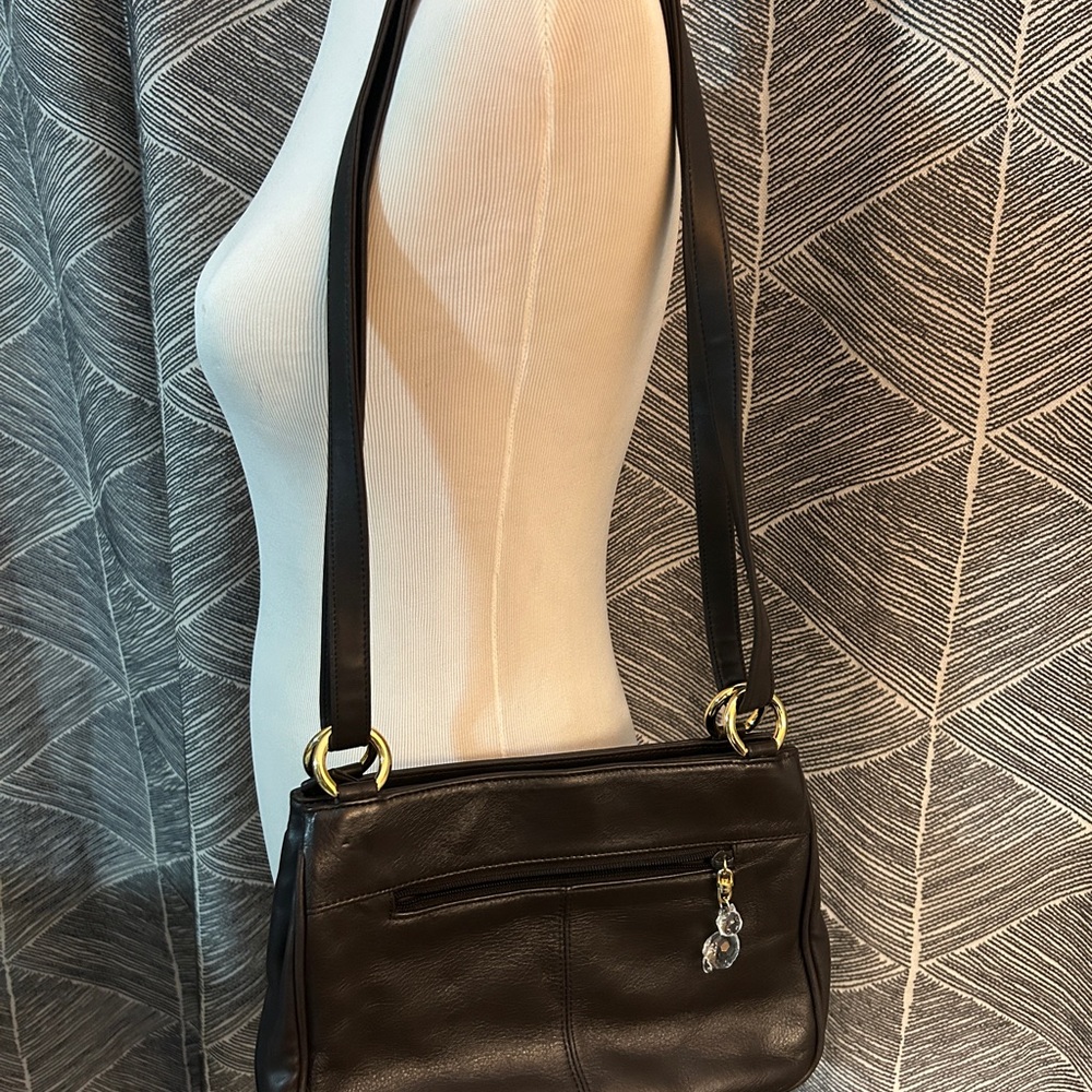 Jennifer Moore Vintage Dark Brown Leather Shoulder Bag